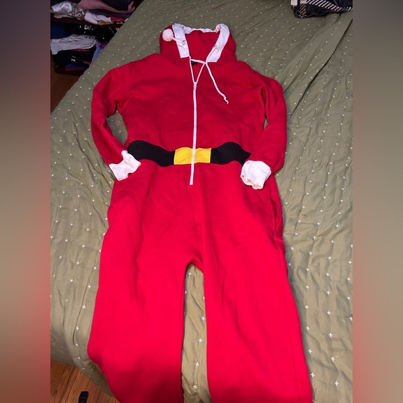 Christmas Shop Unisex Santa All-in-One/Onesie (L) (Red) - Picture 1 of 7